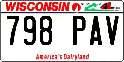 WI license plate 798PAV