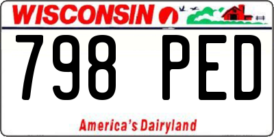 WI license plate 798PED