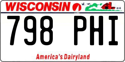 WI license plate 798PHI