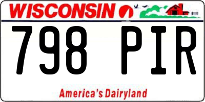 WI license plate 798PIR