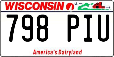 WI license plate 798PIU