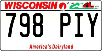 WI license plate 798PIY