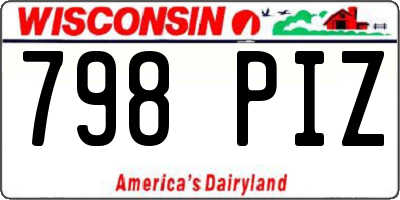 WI license plate 798PIZ