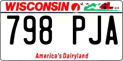 WI license plate 798PJA