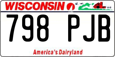 WI license plate 798PJB