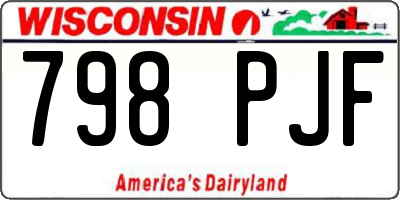 WI license plate 798PJF