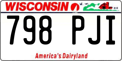 WI license plate 798PJI
