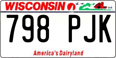 WI license plate 798PJK