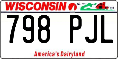 WI license plate 798PJL