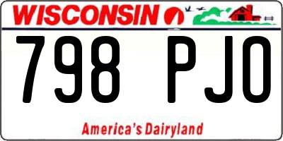 WI license plate 798PJO