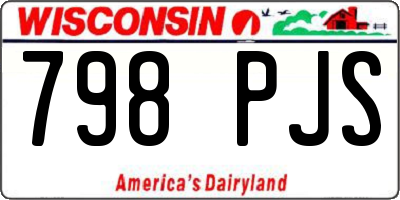 WI license plate 798PJS
