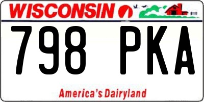 WI license plate 798PKA