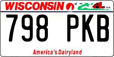 WI license plate 798PKB