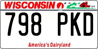 WI license plate 798PKD