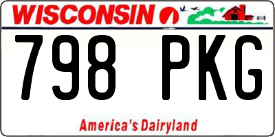 WI license plate 798PKG