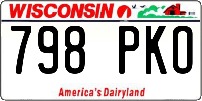 WI license plate 798PKO