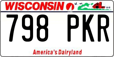 WI license plate 798PKR