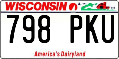 WI license plate 798PKU