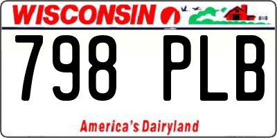WI license plate 798PLB