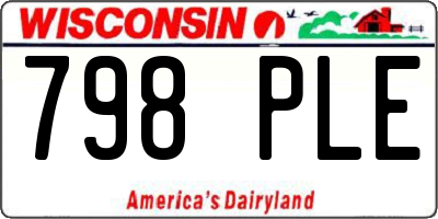 WI license plate 798PLE