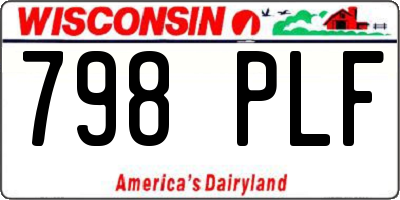 WI license plate 798PLF