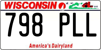 WI license plate 798PLL