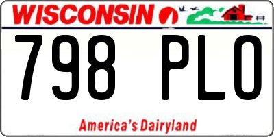WI license plate 798PLO