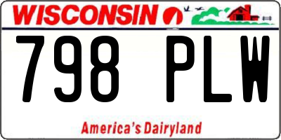 WI license plate 798PLW