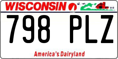 WI license plate 798PLZ