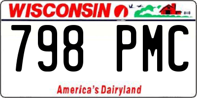 WI license plate 798PMC