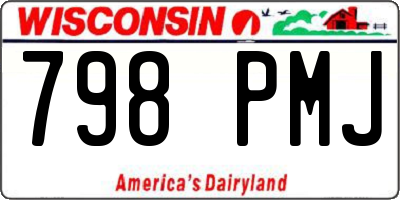 WI license plate 798PMJ