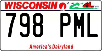 WI license plate 798PML