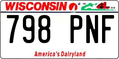 WI license plate 798PNF