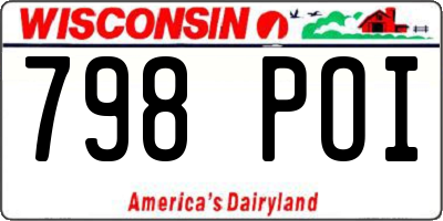 WI license plate 798POI