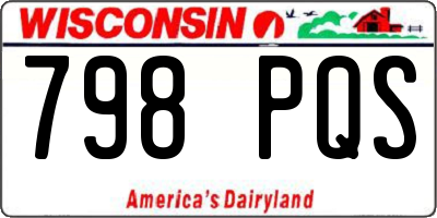 WI license plate 798PQS