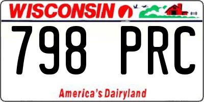 WI license plate 798PRC