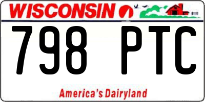 WI license plate 798PTC