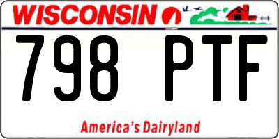 WI license plate 798PTF