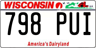 WI license plate 798PUI
