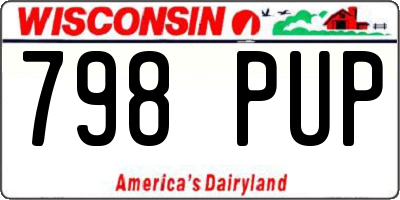 WI license plate 798PUP