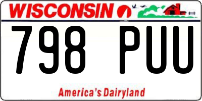WI license plate 798PUU