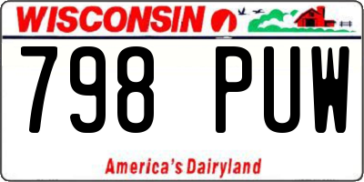 WI license plate 798PUW