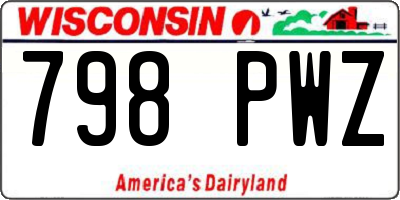 WI license plate 798PWZ
