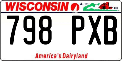 WI license plate 798PXB