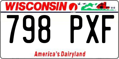 WI license plate 798PXF