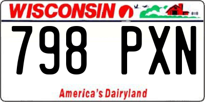 WI license plate 798PXN