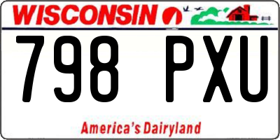 WI license plate 798PXU