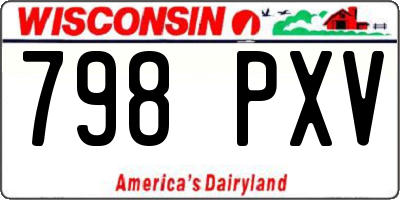 WI license plate 798PXV