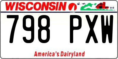 WI license plate 798PXW