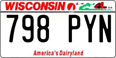 WI license plate 798PYN